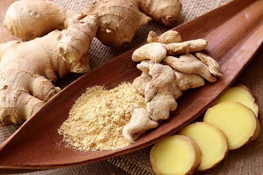 Fresh dried and powdered ginger -  مواد غذایی رقیق کننده خون برای درمان غلظت خون  